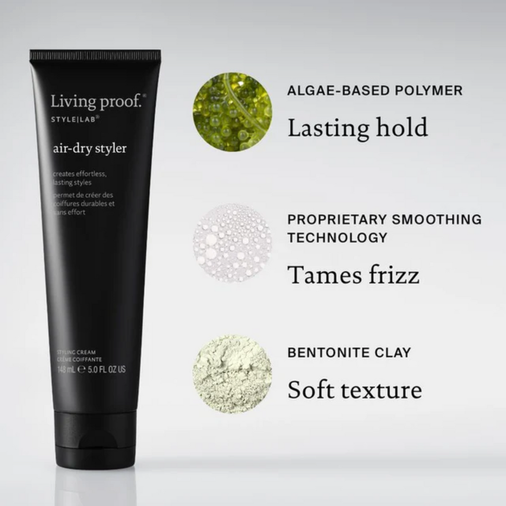 Tube de Style Lab Air Dry Styler Living Proof – soin coiffant sans chaleur pour cheveux doux, définis et naturels – 118ml