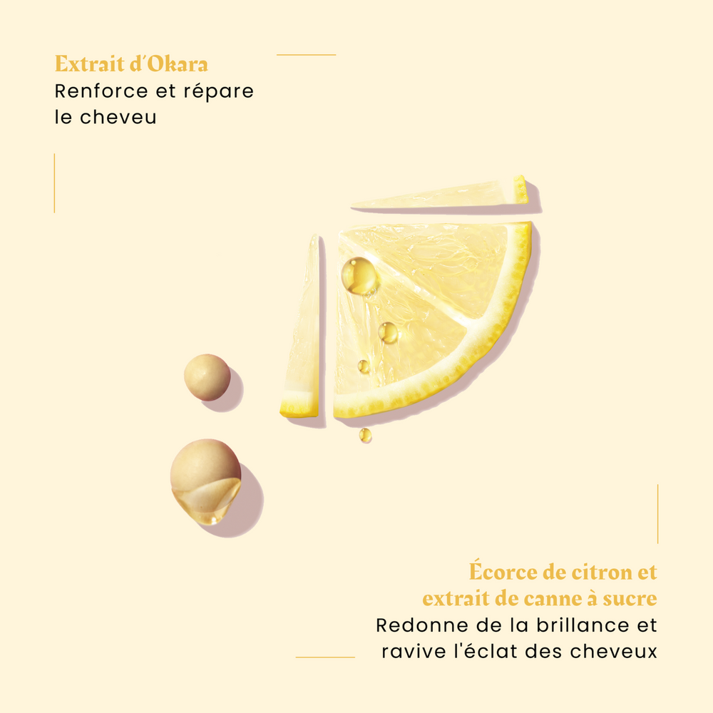 Tube 150 ml du Baume Démêlant Éclat Okara Blond René Furterer, soin sans silicone pour cheveux blonds naturels, méchés ou colorés