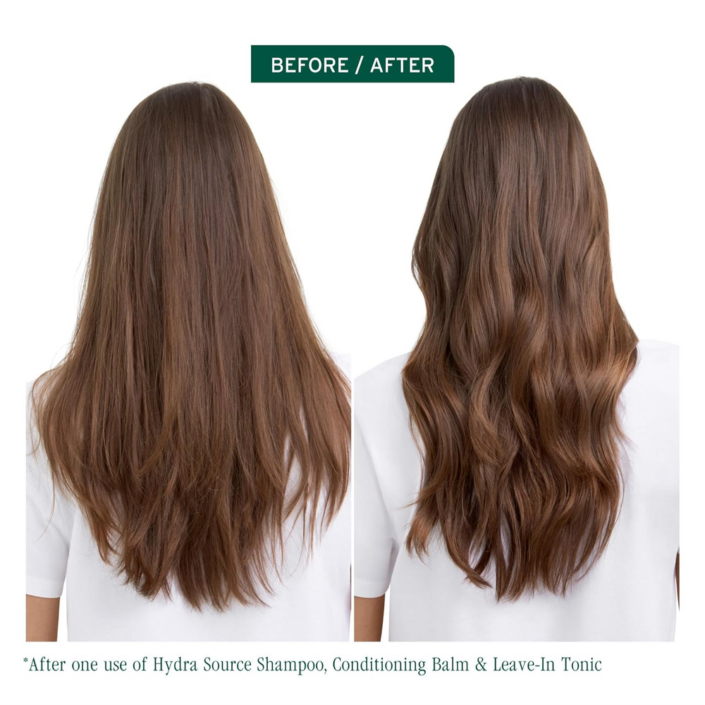Pot / flacon du Biolage HydraSource Conditioner, étiquette visible sur fond clair