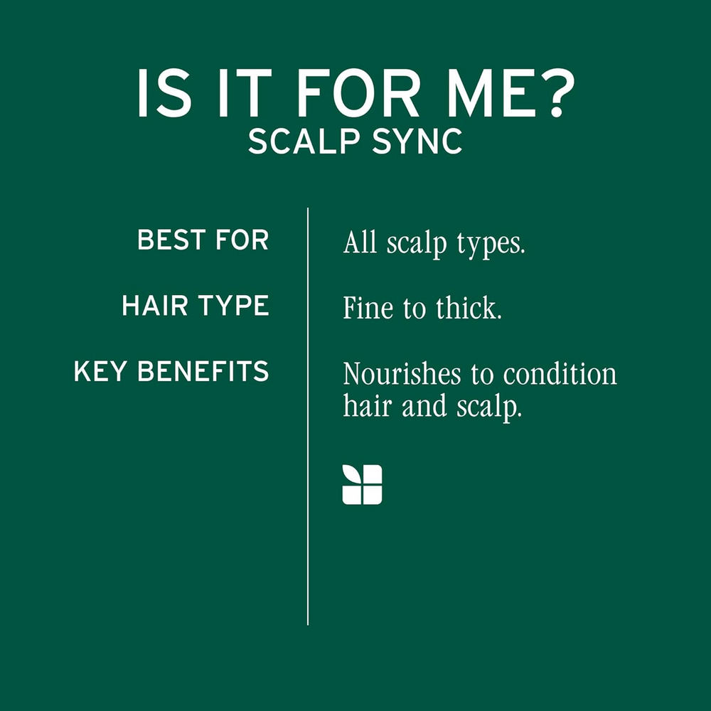 Flacon de 236 ml du Biolage ScalpSync Universal Conditioner, enrichi en menthe poivrée, pour une hydratation légère et un démêlage efficace.