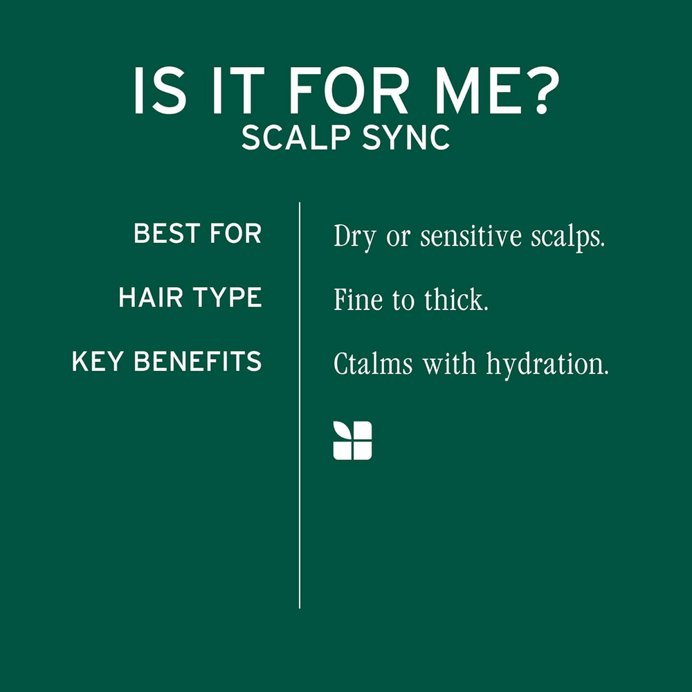 Flacon du shampooing Biolage Scalp Sync Calming – soin apaisant pour cuir chevelu irrité, sans silicone ni parabènes, formule douce vegan.