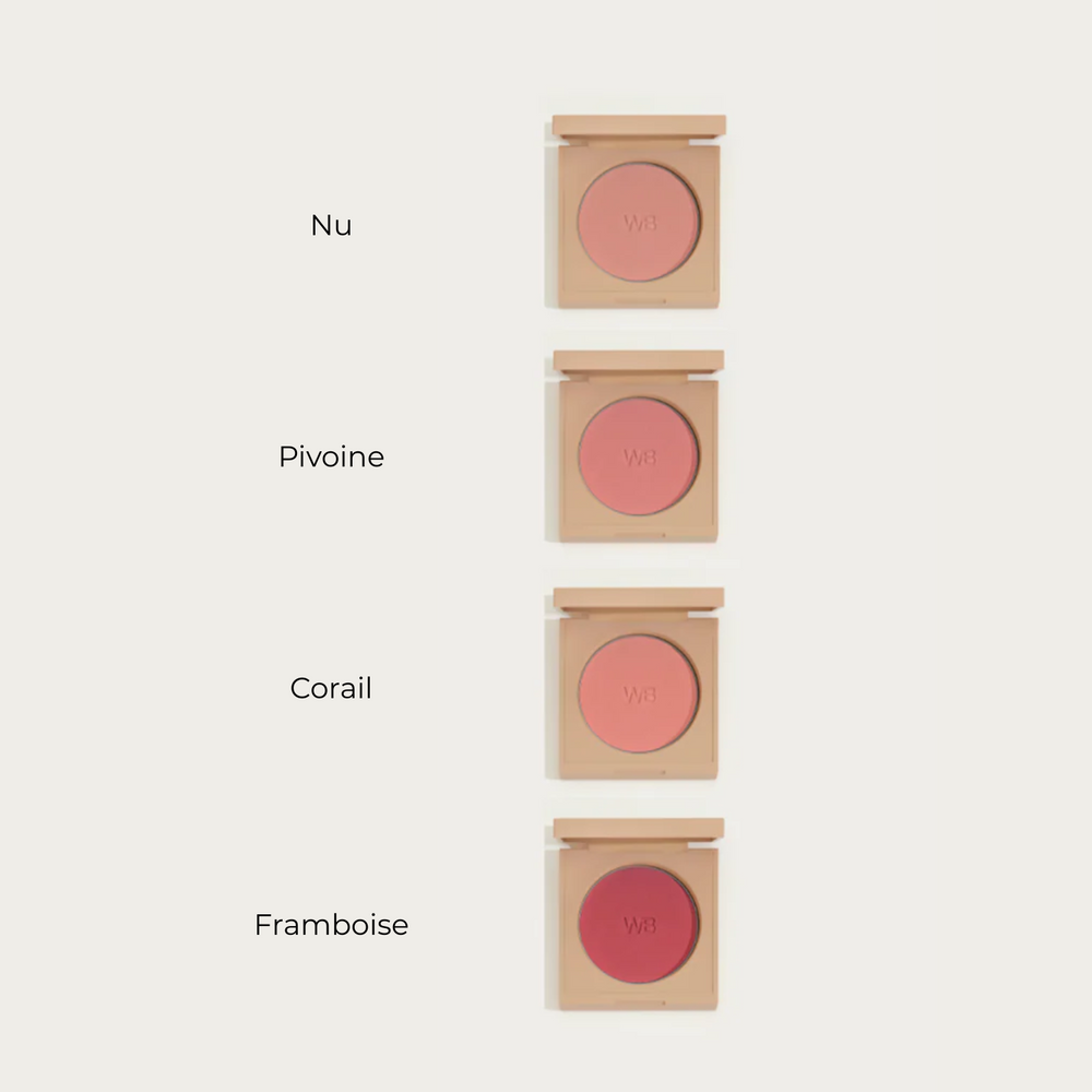 Fard à joues Le Fard de Wonderblush, teinte Pivoine, blush poudre végétalien au fini lumineux sur peau claire