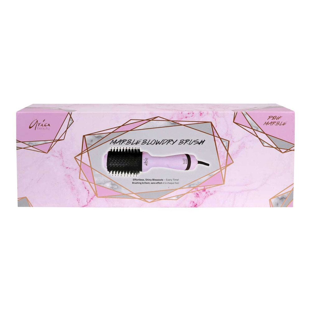 Brosse brushing Aria Beauty Marbre Rose – finition marbre rose, barillet tourmaline, outil coiffure pour brushing pro.