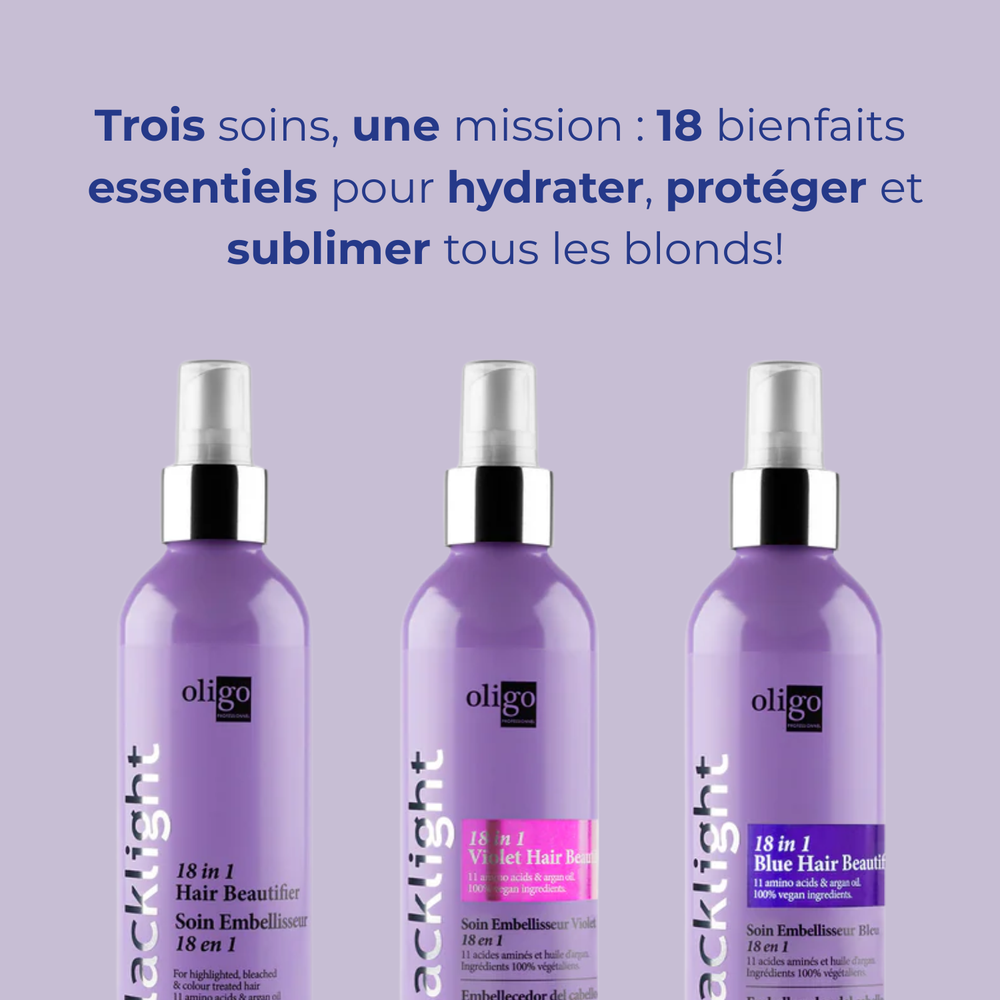 “Flacon Oligo 18-in-1 Violet Hair Beautifier – brume soin pour blondes”