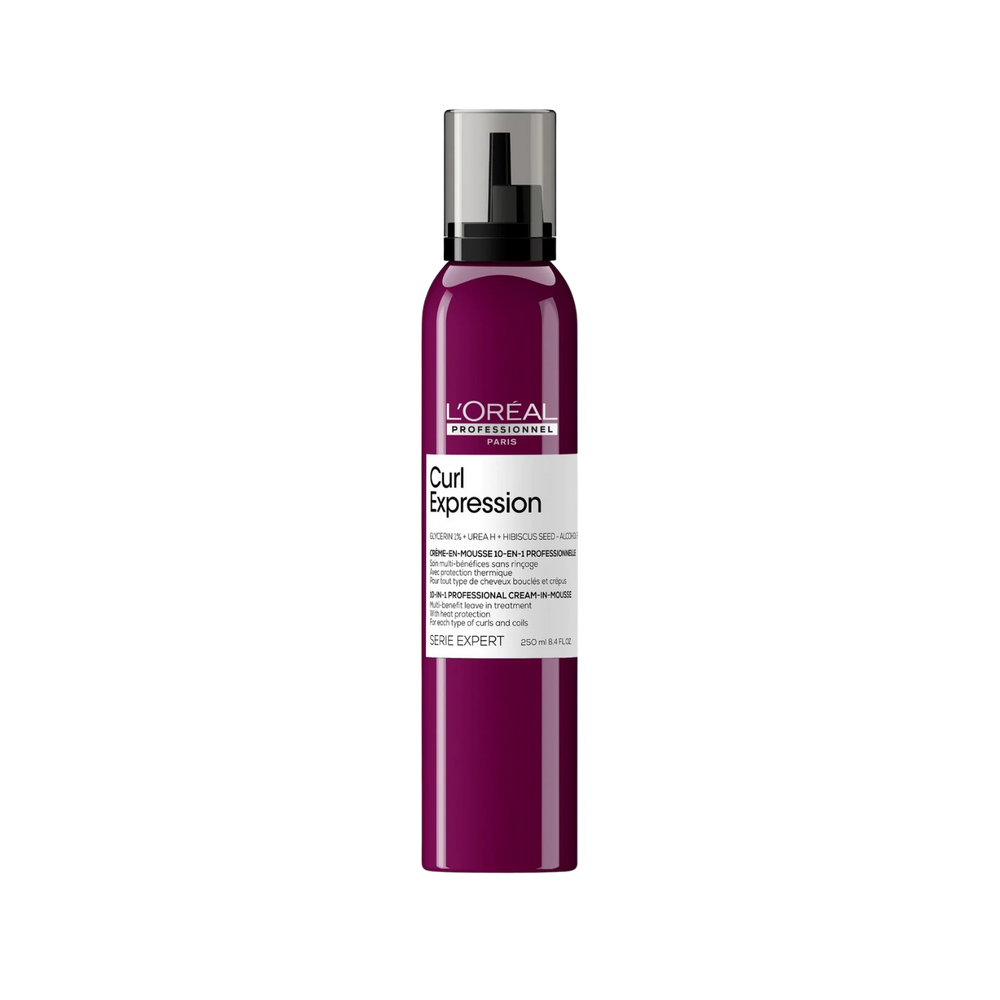 Crème-en-Mousse 10-en-1 Curl Expression L'Oréal Professionnel 250 ml sur fond blanc