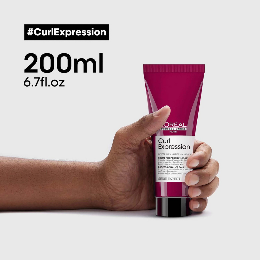 Crème Hydratante Intensive Longue Durée Curl Expression L'Oréal Professionnel 200 ml sur fond blanc