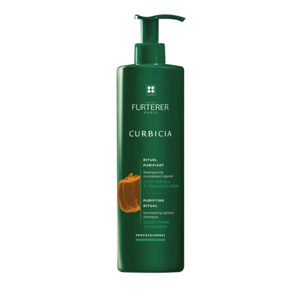 Flacon de 150 ml de Shampooing Curbicia René Furterer, légèreté et cuir chevelu purifié.