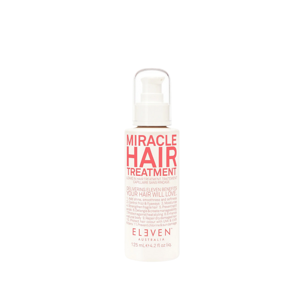 Flacon de 125 ml du soin sans rinçage Miracle Hair Treatment Eleven Australia, aux 11 bienfaits pour cheveux