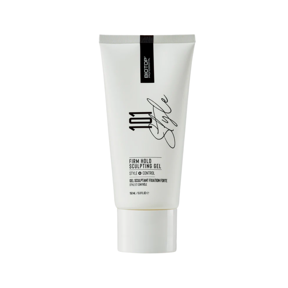 Tube 150 ml de Biotop 101 Create Firm Hold Sculpting Gel – gel coiffant finition brillante et contrôle frizz.