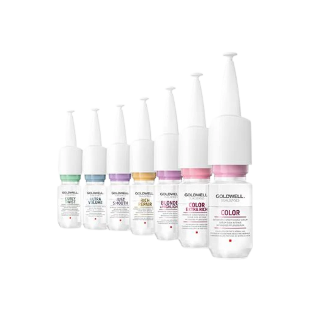 Flacon du sérum Goldwell Dualsenses Intensive Conditioning Serum Blondes & Highlights 18 ml pour cheveux blonds éclatants