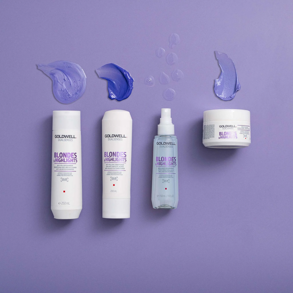 Flacon du sérum Goldwell Dualsenses Intensive Conditioning Serum Blondes & Highlights 18 ml pour cheveux blonds éclatants