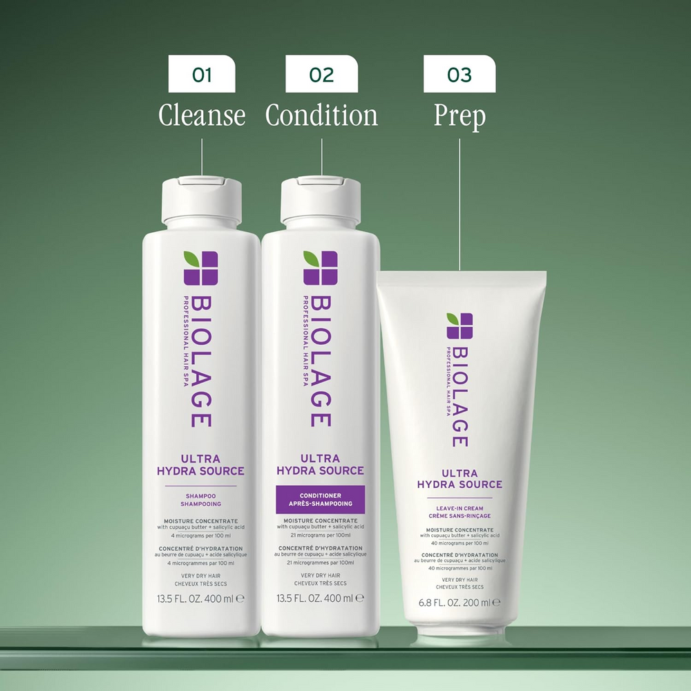 Pot de Matrix Biolage HydraSource Conditioning Balm, soin riche hydratant pour cheveux secs, aloe vera, vegan.