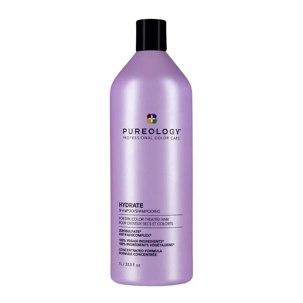 « Flacon de Hydrate Shampoo Pureology – shampoing hydratant sans sulfates, vegan, pour cheveux secs et colorés »