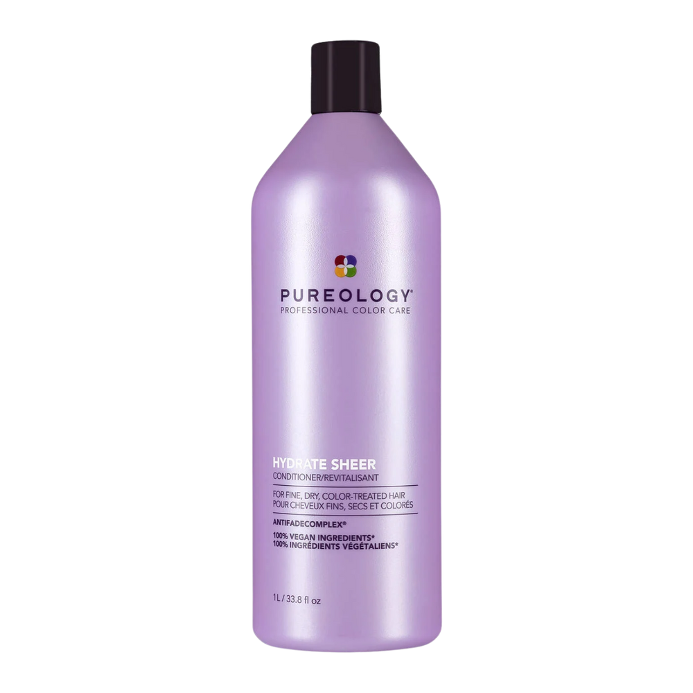 Flacon de Pureology Hydrate Sheer Conditioner 266 ml pour cheveux fins colorés