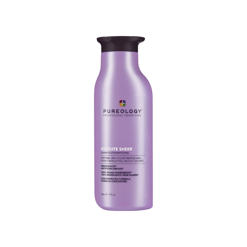 Flacon de Pureology Hydrate Sheer Shampoo 266 ml pour cheveux fins et colorés