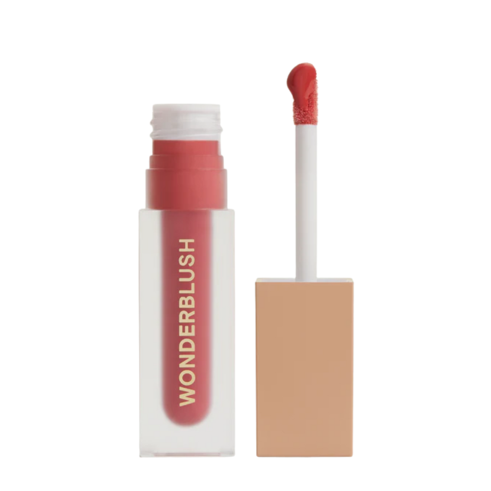Huile à lèvres La Laque de Wonderblush en teinte abricot, fini brillant et hydratant