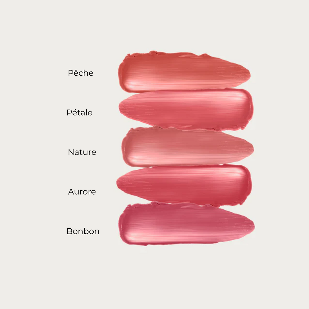 Tube du baume à lèvres teinté “Le Baume” de Wonderblush, design minimaliste