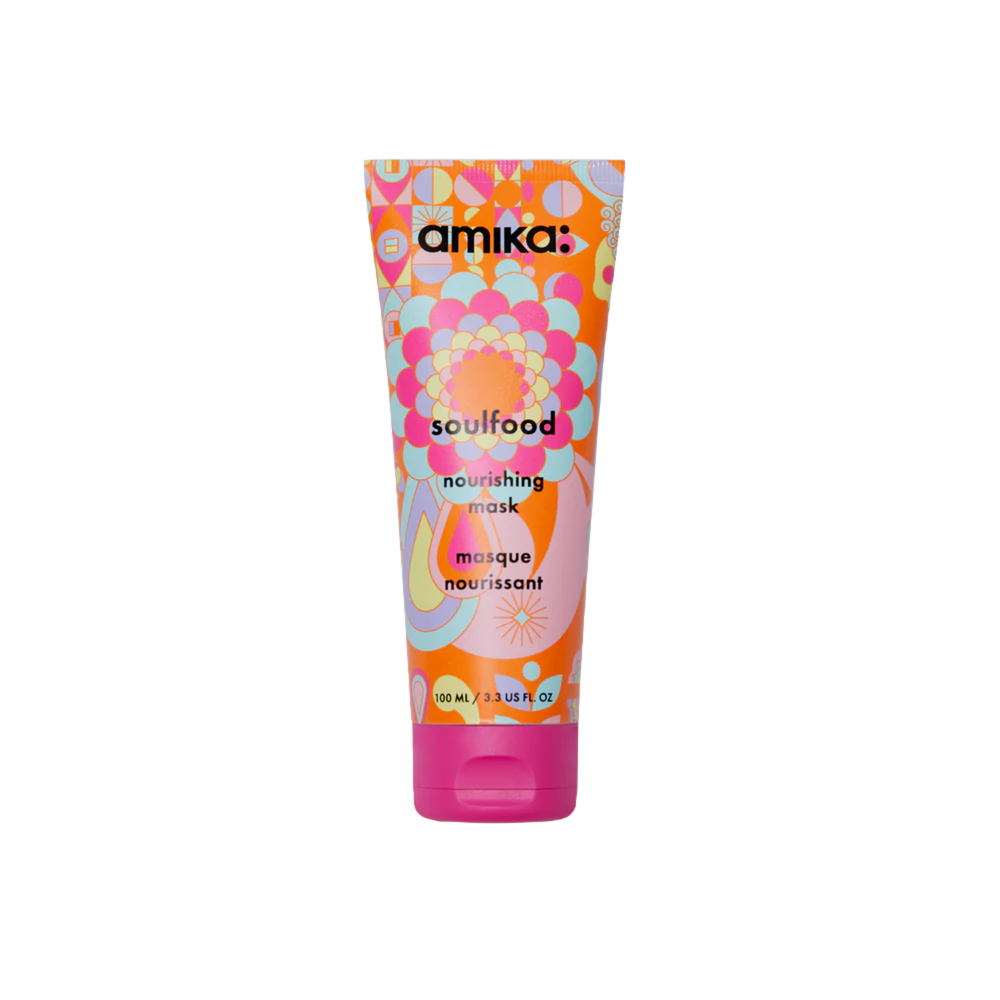 Pot de masque capillaire Amika Soulfood 500 ml (600 g) sur fond blanc