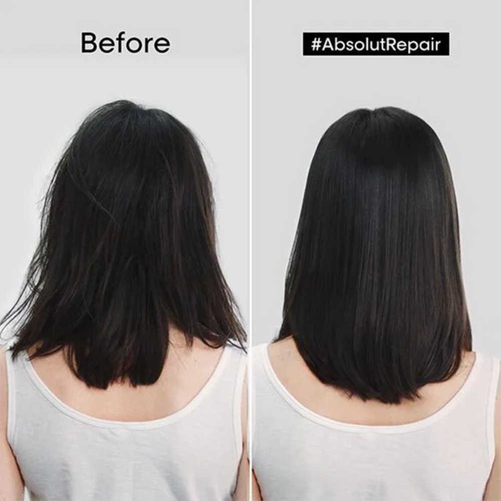 Masque Doré Resurfaçant Absolut Repair L'Oréal Professionnel 250 ml sur fond blanc