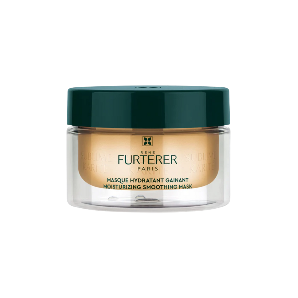 Pot de Masque Hydratant Gainant Sublime Karité René Furterer, 200 ml, pour cheveux secs, offrant hydratation et brillance.