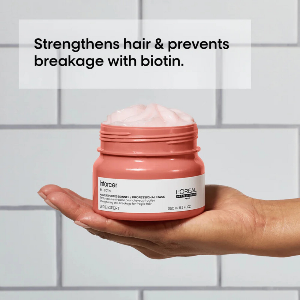 Pot du Masque Inforcer Anti-Casse de L'Oréal Professionnel, soin capillaire pour cheveux fragiles.