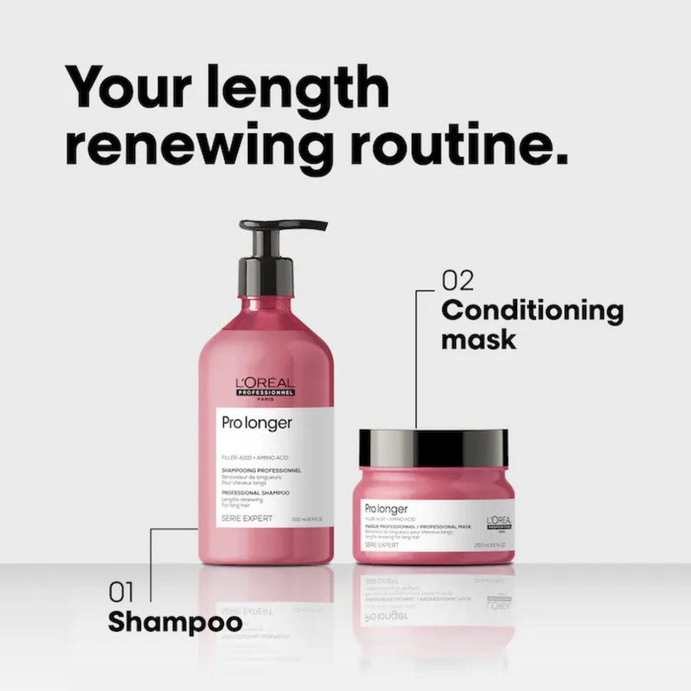 Pot du Masque Pro Longer Lengths Renewing de L'Oréal Professionnel, soin capillaire pour cheveux longs.