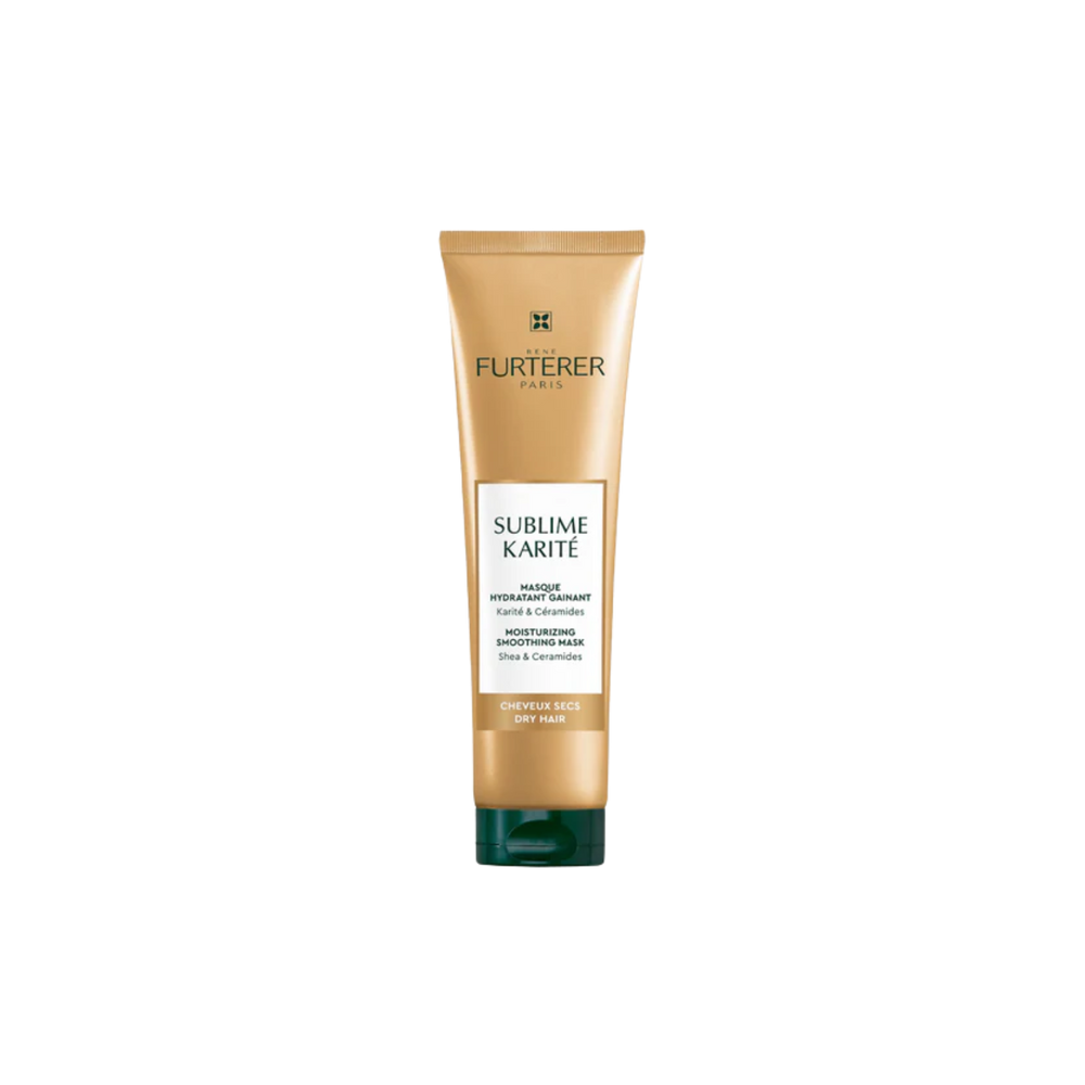 Pot du Masque Sublime Karité René Furterer pour cheveux secs, pot givré et couvercle noir.