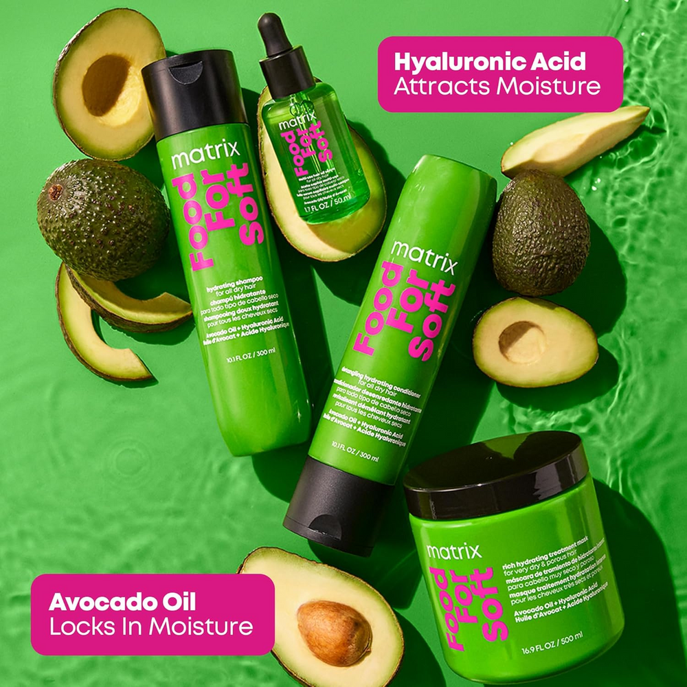 “Matrix Food For Soft Detangling Hydrating Conditioner 300 ml — flacon avec huile d’avocat & acide hyaluronique, cheveux démêlés, doux et hydratés”