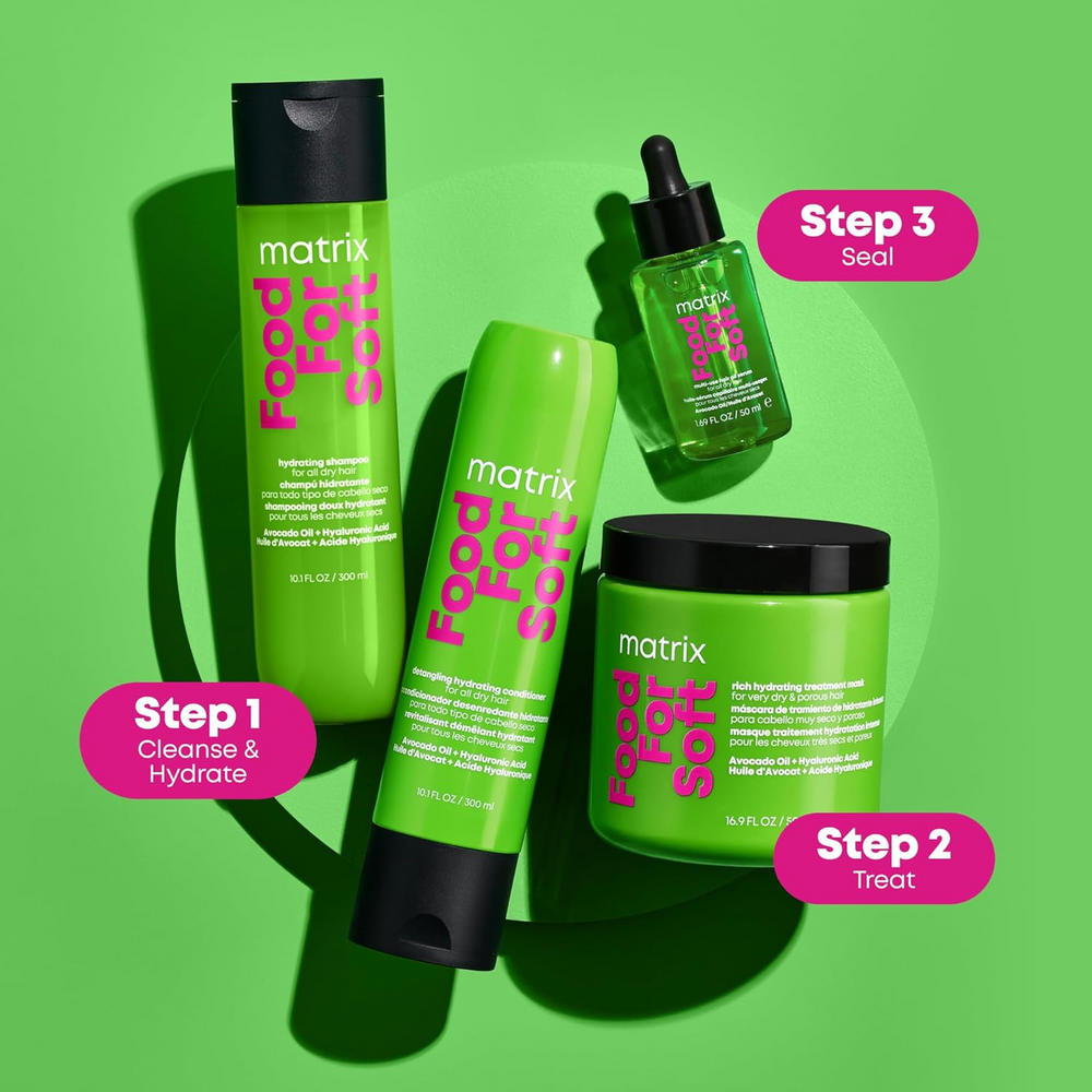 “Matrix Food For Soft Multi-Use Hydrating Oil Serum – flacon huile capillaire 50 ml, enrichie à l’avocat et acide hyaluronique, brillance et douceur”