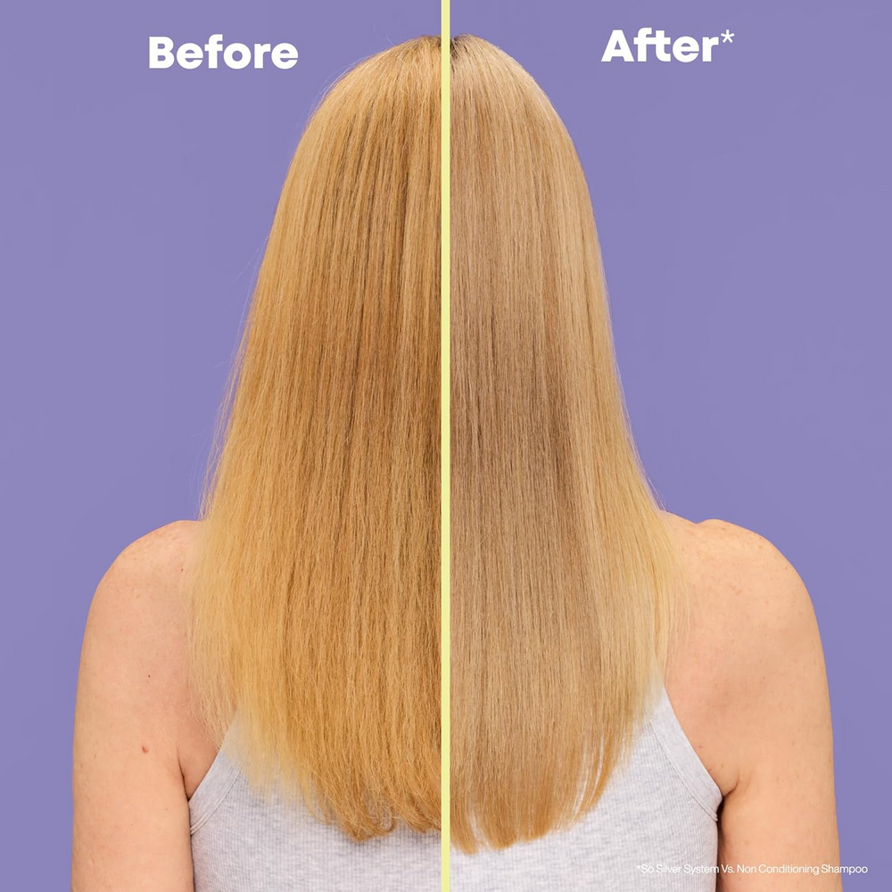 Bouteille de Matrix So Silver Purple Pigmented Conditioner pour cheveux blonds et gris