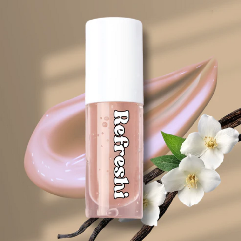 Tube 5 ml Naturally Tinted Lip Oil Refreshi, texture glossy non collante, teinte naturelle discrète, bulles anti‑débordement, soin vegan