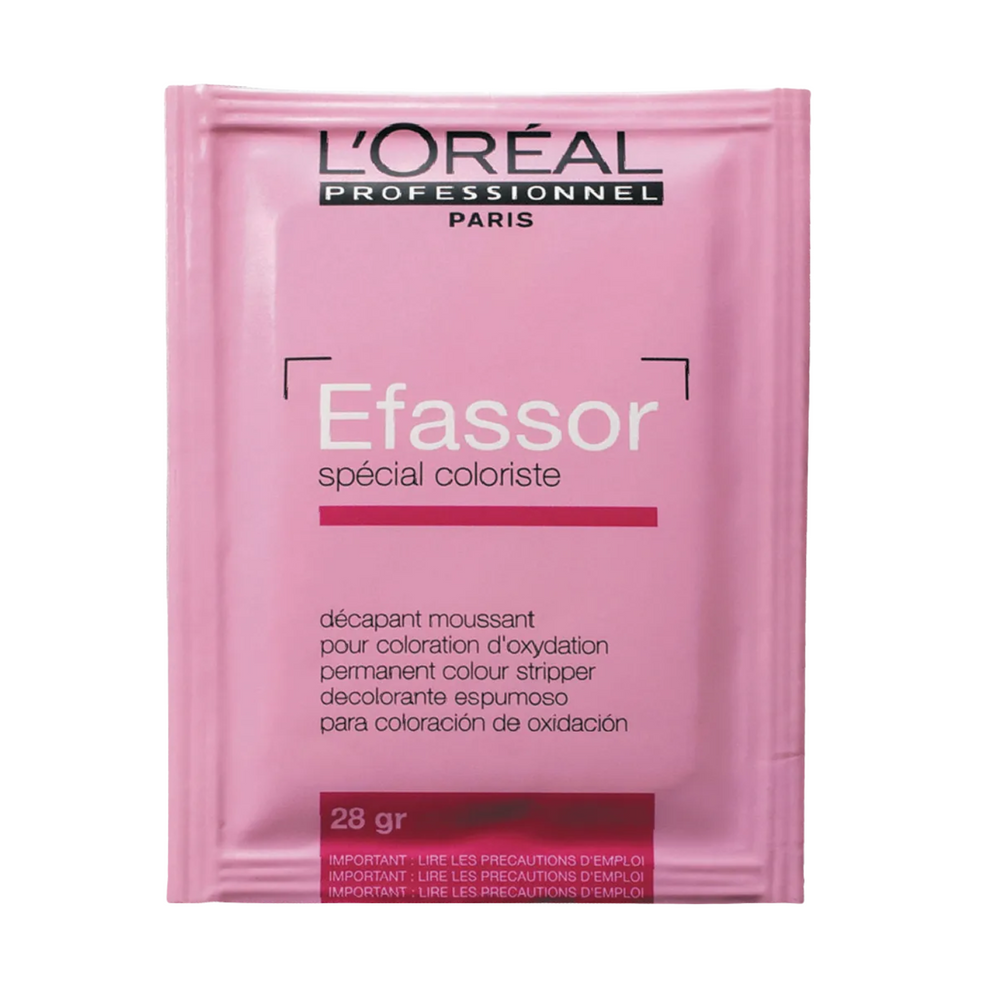 Poudre Décolorante Efassor de L'Oréal Professionnel, 28g, pour élimination de colorations permanentes oxydatives.