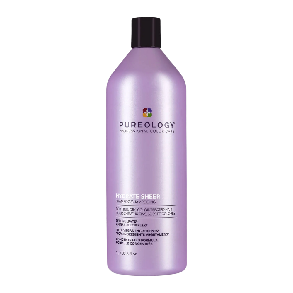 Flacon de Pureology Hydrate Sheer Shampoo 266 ml pour cheveux fins et colorés
