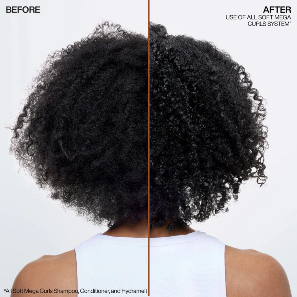 Flacon de Redken All Soft Mega Hydramelt, soin sans rinçage hydratant pour cheveux secs et épais.