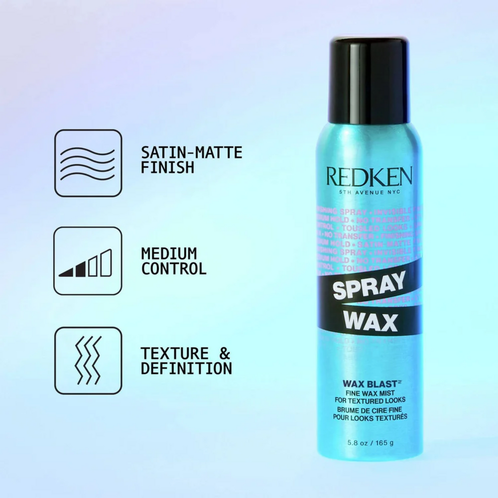 Flacon de Redken Spray Wax 156 g, cire de finition en aérosol pour texture et volume