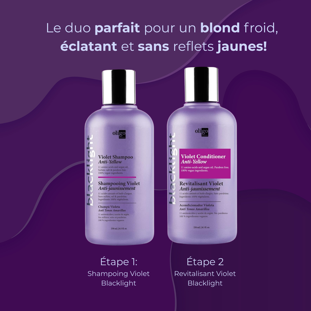 “Bouteille Revitalisant Violet Blacklight Oligo – revitalisant anti‑jaunissement professionnel”