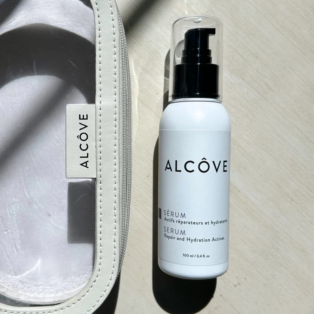 “Flacon de sérum Alcôve – soin anti‑frisottis et lissant léger”