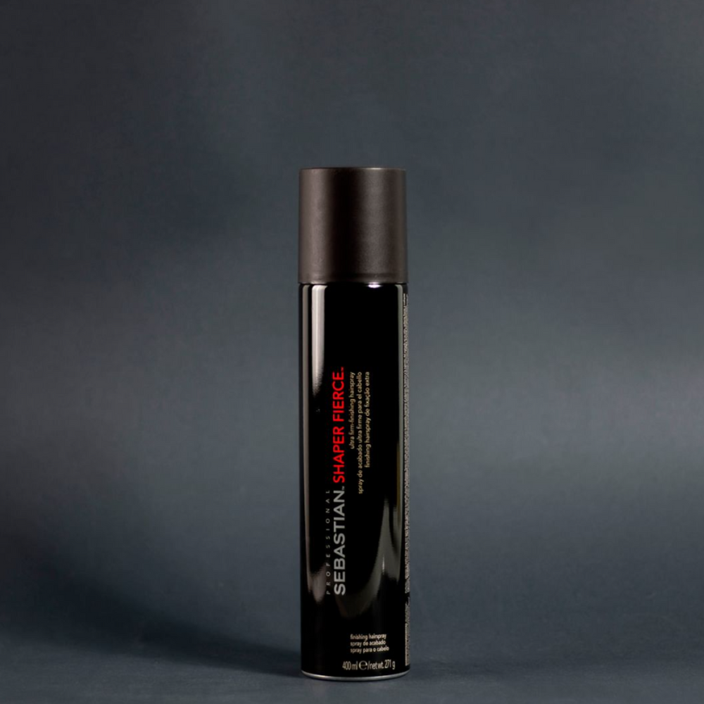 Aérosol de 400 ml de Sebastian Shaper Fierce laque ultra‑ferme, fixation professionnelle.