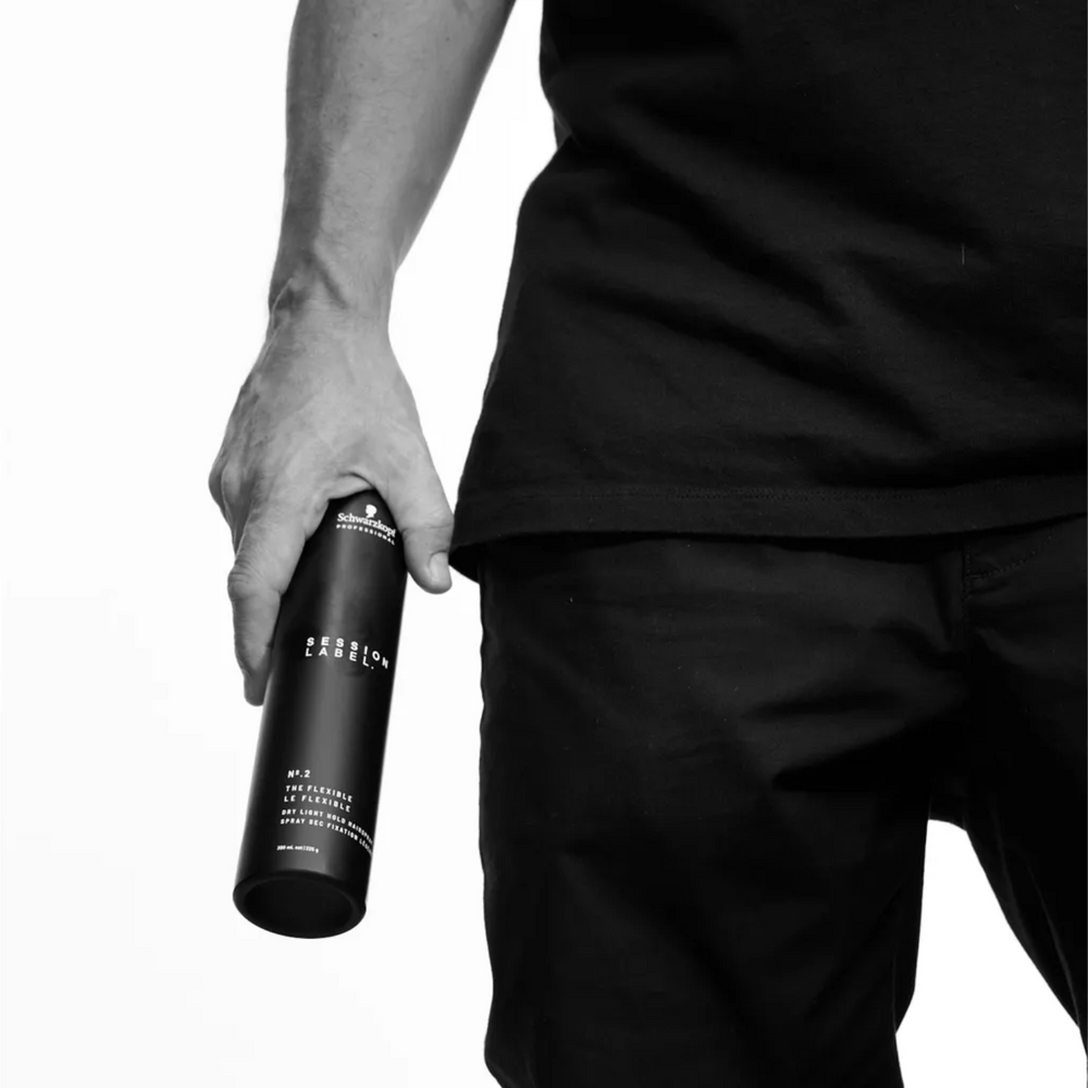 Flacon Schwarzkopf Session Label Le Flexible, spray fixant léger professionnel