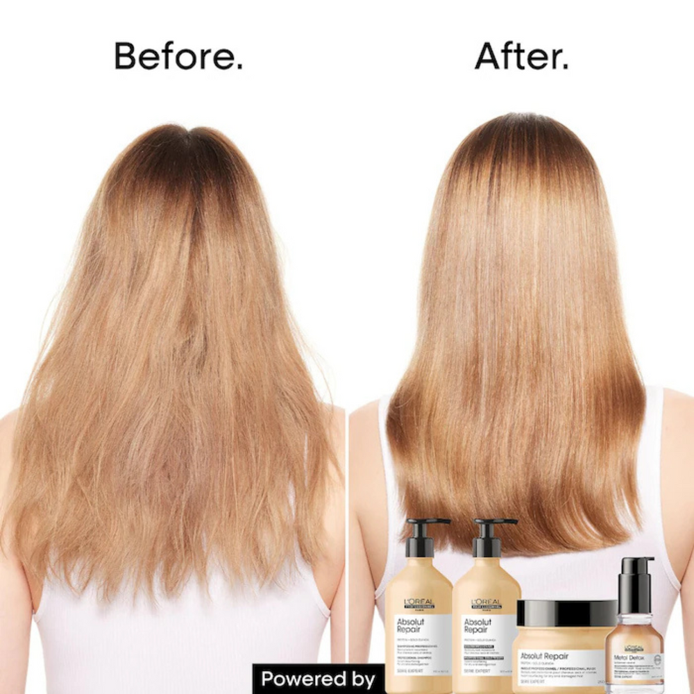 Flacon du Shampoing Absolut Repair de L'Oréal Professionnel, soin capillaire pour cheveux abîmés.