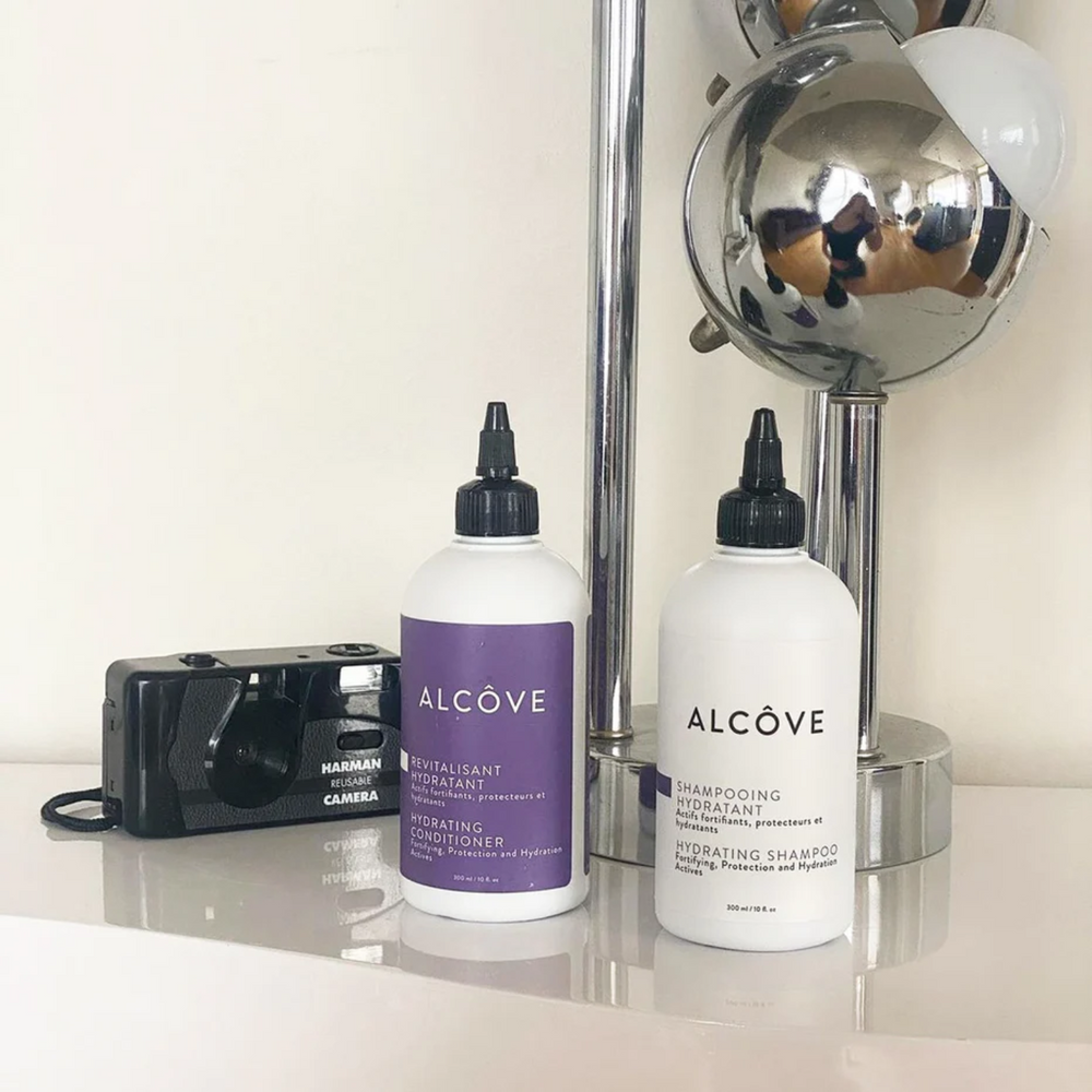 “Bouteille Shampoing Hydratant Alcôve – cheveux hydratés et sans frisottis”