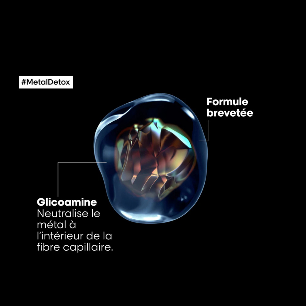 Flacon du Shampoing Metal Detox de L'Oréal Professionnel, soin capillaire anti-métaux pour cheveux colorés.
