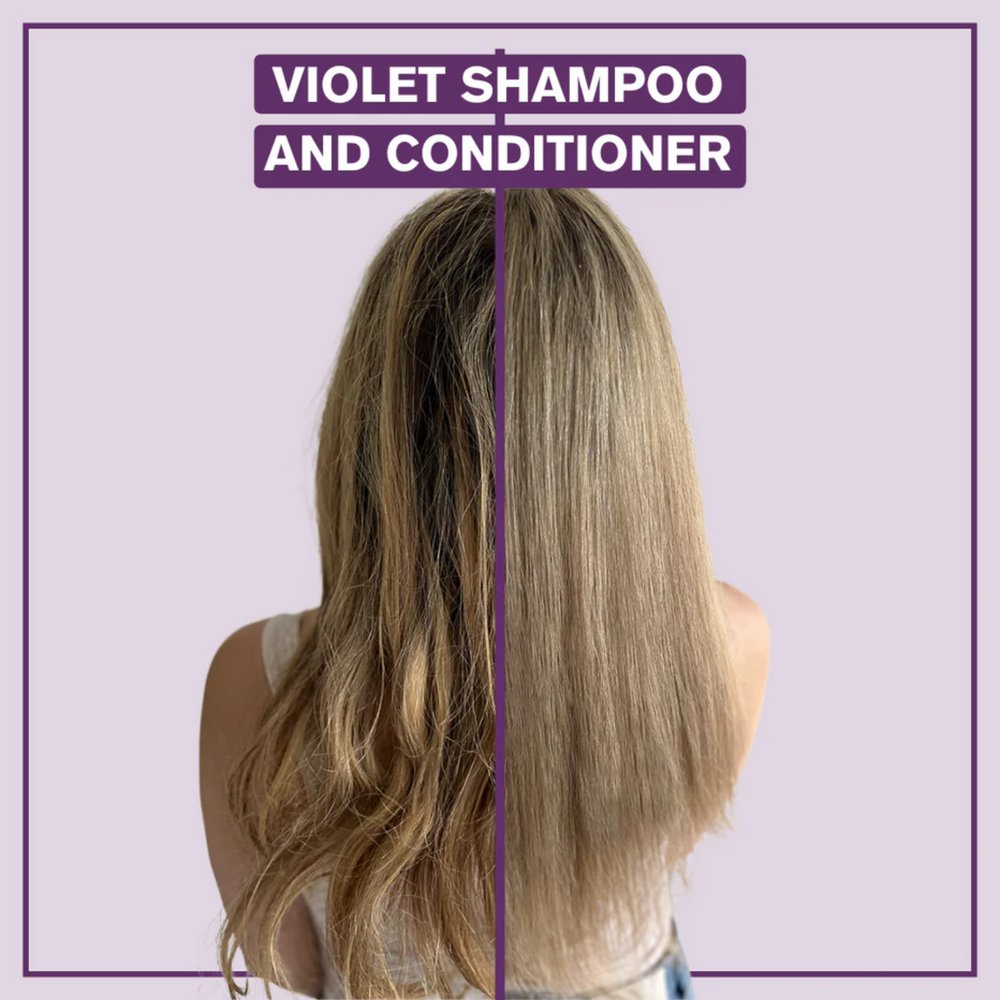 “Bouteille de Shampoing Violet Alcôve pour cheveux blonds éclatants”