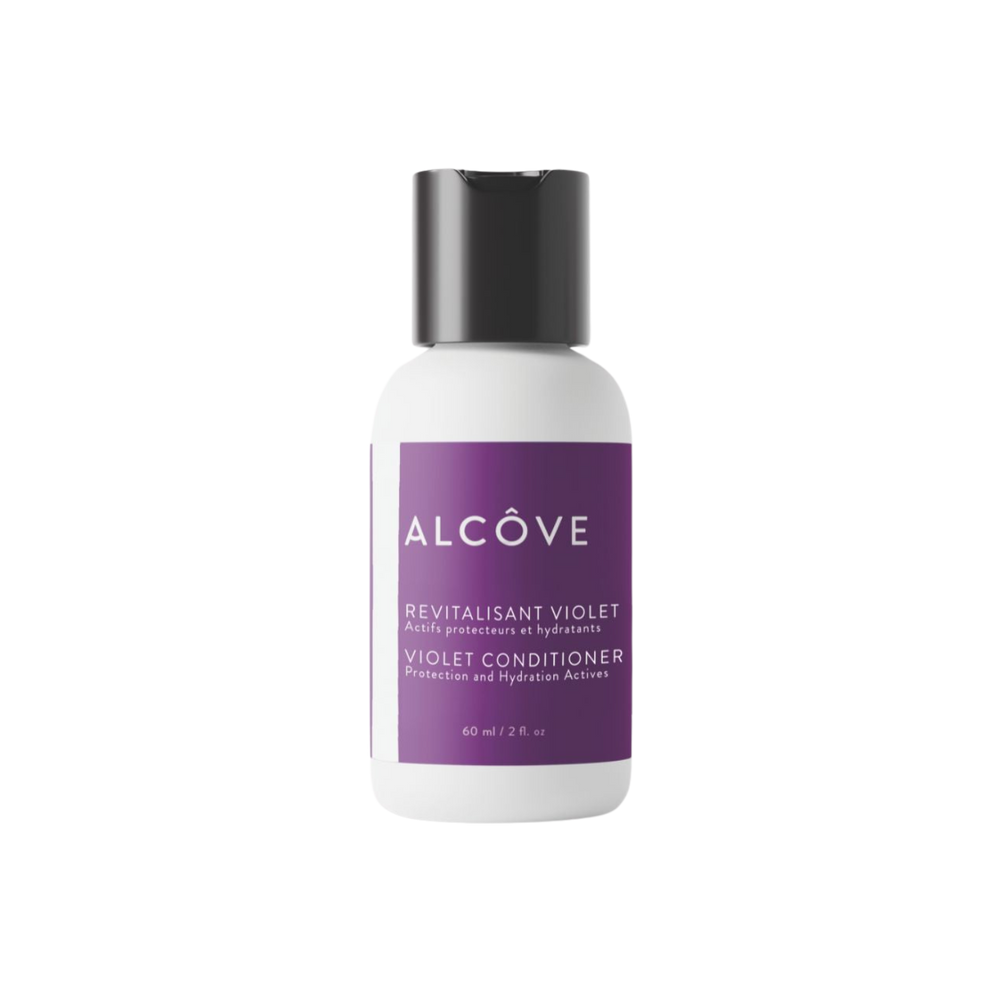 “Bouteille de Shampoing Violet Alcôve pour cheveux blonds éclatants”