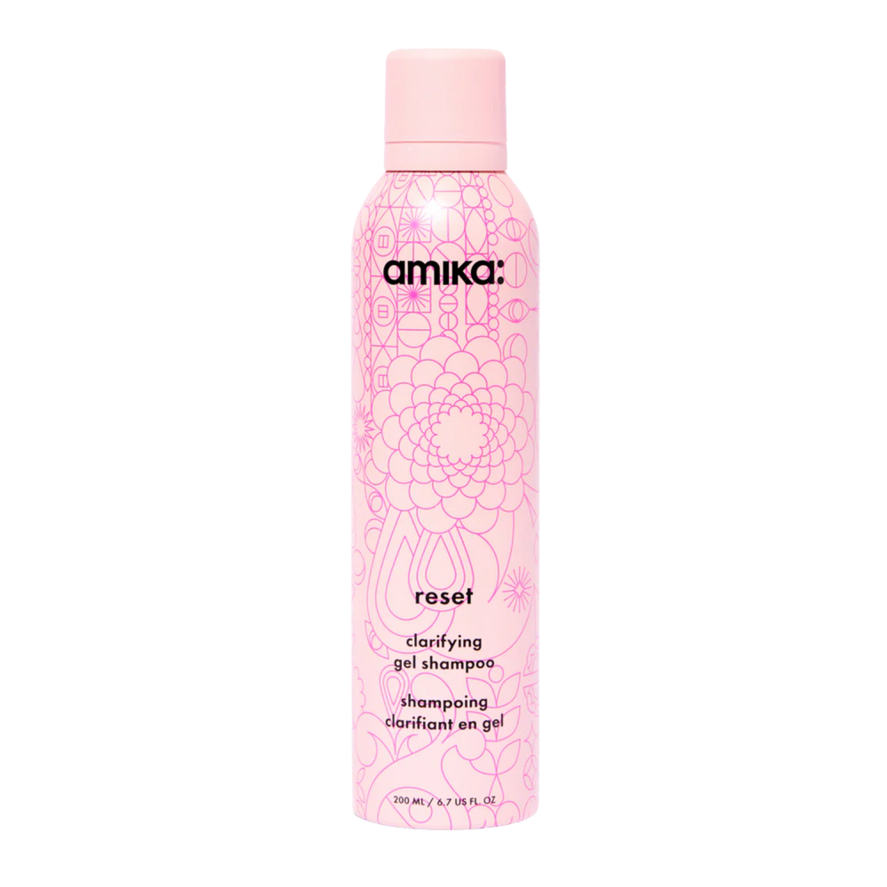 Flacon du shampoing amika Reset Clarifying Gel pour purification douce du cuir chevelu