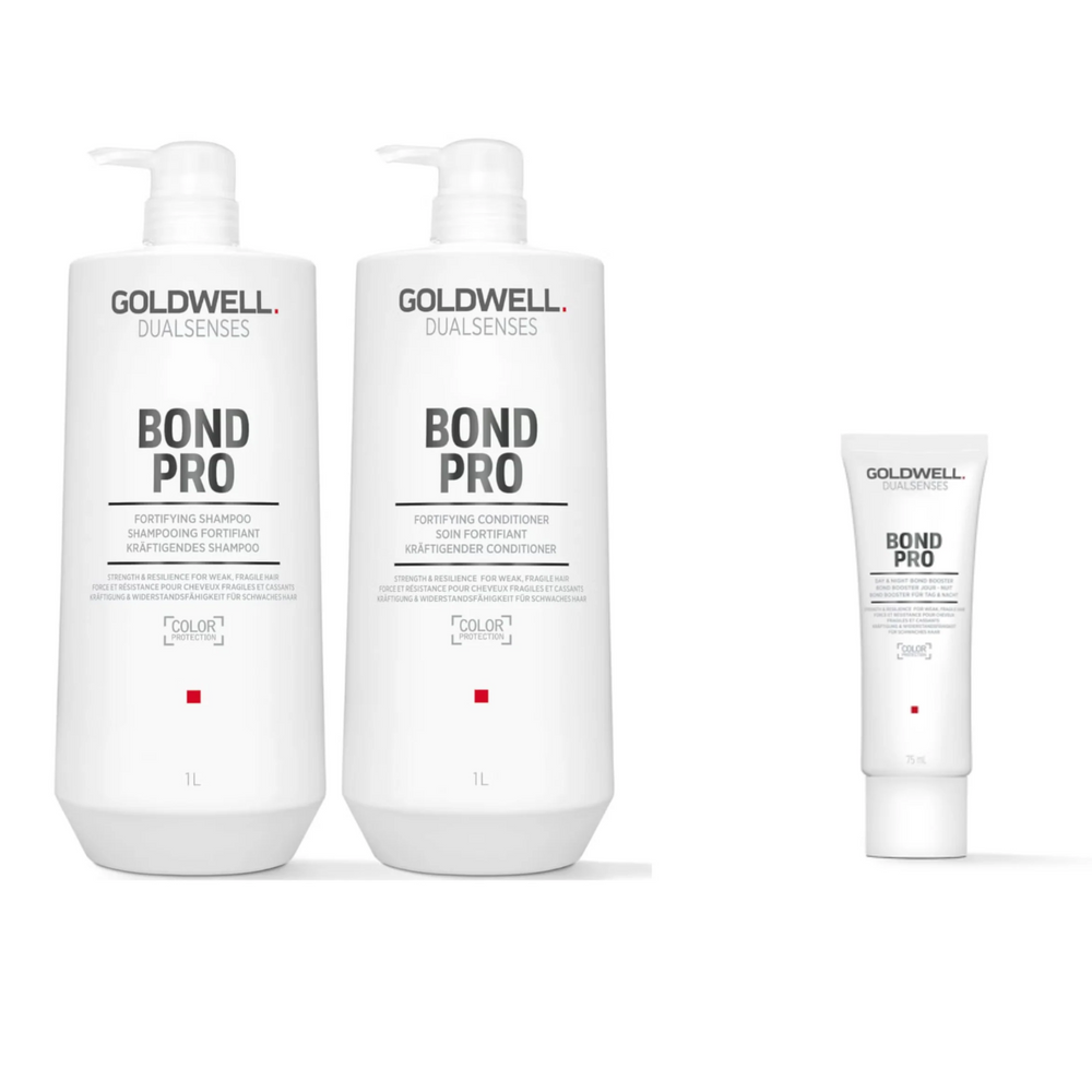 Flacon de 1000 ml du shampoing Goldwell Dualsenses Bond Pro Fortifying pour cheveux fragiles