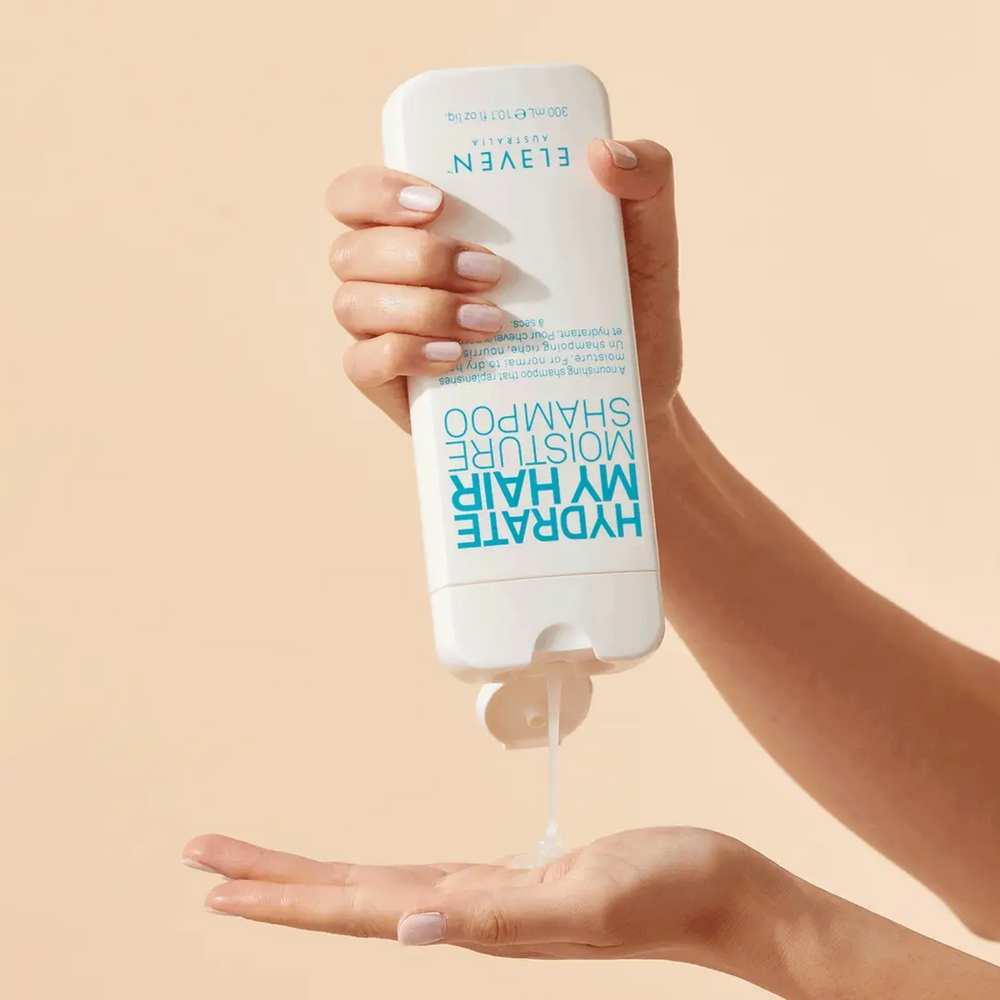 Bouteille de shampoing Hydrate My Hair Moisture Shampoo de ELEVEN Australia pour cheveux secs