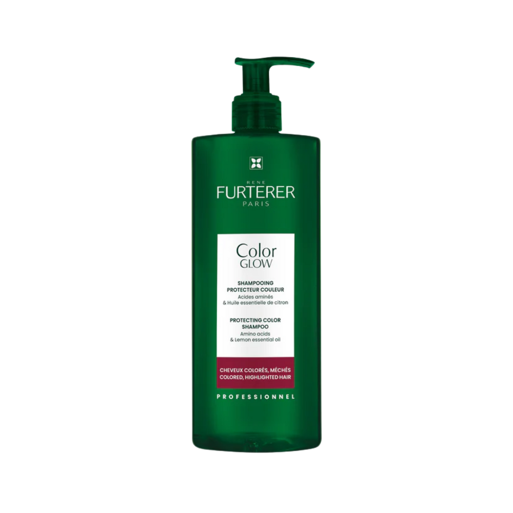 Flacon 500 ml de Shampooing René Furterer Color Glow, format économique pour protéger la couleur des cheveux.