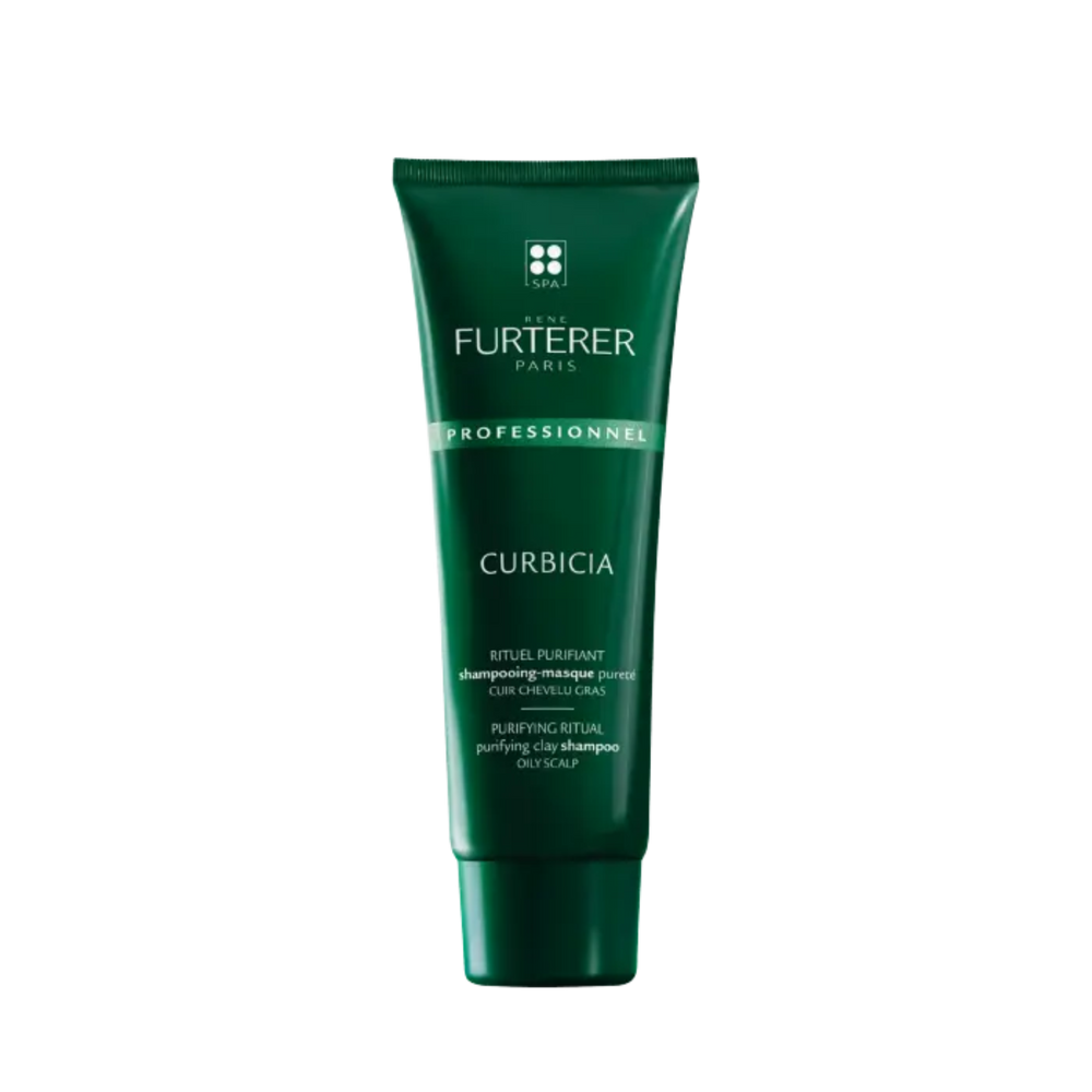 Flacon de 200 ml de Shampooing Masque Pureté René Furterer, soin purifiant 2‑en‑1 pour cheveux fins à normaux.