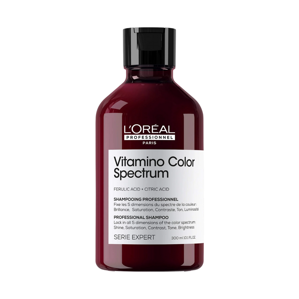 Flacon du shampooing Vitamino Color Spectrum L’Oréal Professionnel, soin pour cheveux colorés.